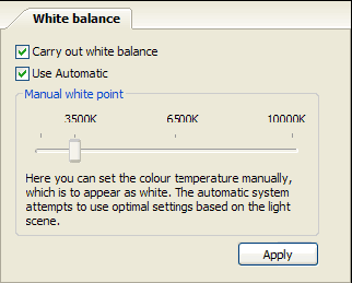 Adjusting the white balance