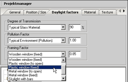Edit daylight factors