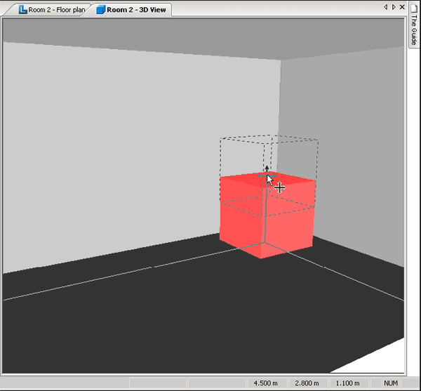 Graphically modifying the object height