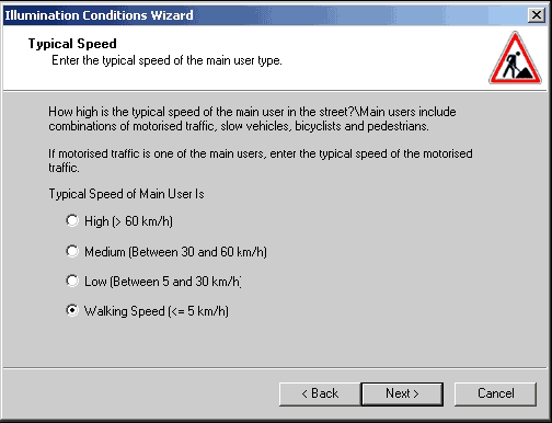 Illumination Conditions Wizard – Typical Speed