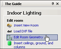 Switch DIALux to the “Edit Room Geometry” mode