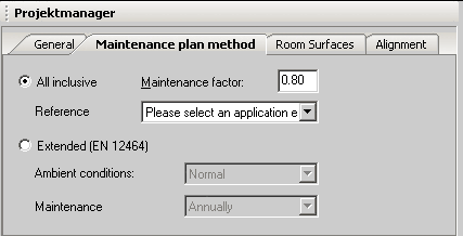 Edit room data – Maintenance plan method